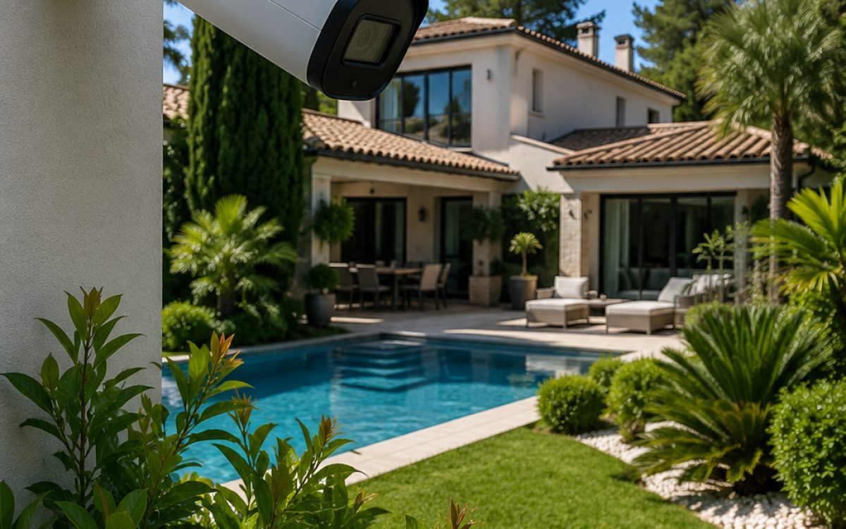 Caméra extérieure installée sur une villa